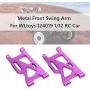 Mingbai Alloy Front&Rear Suspension Arms for WLtoys 124019 1/12 RC Car, RC Car Upgrade Metal Front&Rear Swing Arm Spare Part (2-Pack Front Swing Arm)