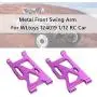 Mingbai Alloy Front&Rear Suspension Arms for WLtoys 124019 1/12 RC Car, RC Car Upgrade Metal Front&Rear Swing Arm Spare Part (2-Pack Front Swing Arm)