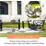 LOKATSE HOME 5Pcs Patio Furniture Conversation Bistro Sets Loveseat and 2 Coffee Table, Khaki
