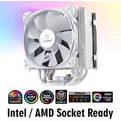 Enermax ETS-T50 Axe Addressable RGB CPU Air Cooler 230W+ TDP for Intel/AMD Univeral Socket 5 Direct Contact Heat Pipes 120mm PWM Fan White: ETS-T50A-W-ARGB