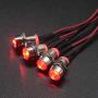 Cobella 4mm Metal Indicator Light 12V Waterproof Signal Lamp 0.3'' Mounting Hole Diameter, 2PCS, Red