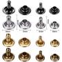 520 Set Leather Rivets Double Cap Rivet Tubular Metal Studs 2 Sizes with 3 Fixing Tool Kit for Leather Craft Repairs Decoration (Gold, Silver, Bronze and Gunmetal)