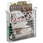 mDesign Decorative Modern Metal Wall Mount Magazine Holder, Organizer - Space Saving Compact Rack for Magazines, Books, Newspapers, Tablets, Laptops in Bathroom, Family Room, Office - Chrome