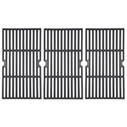 BBQration 3-Pack 16 7/8'' CIF876C Matte Cast Iron Cooking Grid Replacement Parts for Charbroil 463436213, 463436214, 463441312, 463420508, 463441512, 463440109, Master Chef, Backyard and More