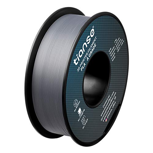 TIANSE Silver Metal 3D Printer Filament PLA 1.75mm 1KG Spool Filament for 3D Printing, Dimensional Accuracy +/- 0.03 mm, Silky Silver