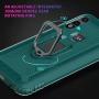 Newseego Compatible with Motorola Moto E 2020 Case with Tempered Glass Screen Protector 【1 Pack】 Metal Ring Holder Kickstand Work with Magnetic Car Mount Shockproof Protective Soft Cover-Dark Green