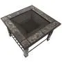 Fire Pit Set, Wood Burning Pit - Includes Screen, Cover and Log Poker - Great for Outdoor and Patio, 30 inch Square Marble Tile Firepit by Pure Garden Fire Pit Set, Wood Burning Pit - Includes Screen, Cover and Log Poker - Great for Outdoor and Patio, 30 inch Square Marble Tile Firepit by Pure Garden