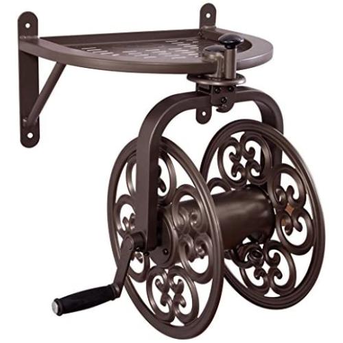 Liberty Garden 710 Navigator Rotating Garden Hose Reel, Holds 125-Feet of 5/8-Inch Hose - Bronze