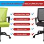 Furmax Office Chair Mid Back Swivel Lumbar Support Desk Chair, Computer Ergonomic Mesh Chair with Armrest (Cyan)