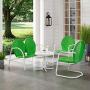 Crosley Furniture Griffith 4-Piece Metal Outdoor Conversation Set with Table, Loveseat, and 2 Chairs - Grasshopper Green