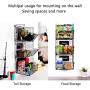 X-cosrack 3 Tier Metal Wire Baskets -Wall Storage Basket Organizer with Wheel, S-Hooks,Adjustable Chalkboards- Hanging Baskets for Kitchen,Fruit, Vegetables, Toiletries, Bathroom Rack(Black)