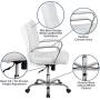 Flash Furniture Mid-Back White LeatherSoft Executive Swivel Office Chair with Chrome Base and Arms