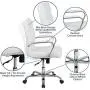 Flash Furniture Mid-Back White LeatherSoft Executive Swivel Office Chair with Chrome Base and Arms
