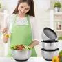 X-Chef Stainless Steel Bowls with Lids, Mixing Storage Bowl Set of 5 with Measurement, Stackable & Non-slip (1, 2, 2.5, 3.5, 4.5 QT) X-Chef Stainless Steel Bowls with Lids, Mixing Storage Bowl Set of 5 with Measurement, Stackable & Non-slip (1, 2, 2.5, 3.5, 4.5 QT)
