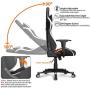 Yaheetech Functional Computer Gaming Chair Ergonomic High Back Racing Chair Leather Office Chair Height Adjustable Desk Chair with Lumbar Support Headrest & Armrest Black/White