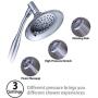 G-promise Double Height Positioning Shower Head， High Pressure Shower Heads with Handheld Spray, Adjustable Metal Bracket Holder,Extra Long Stainless-Steel Flexible Hose (Chrome)