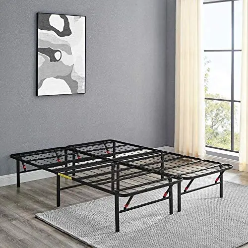 Amazon Basics Foldable, 14'' Metal Platform Bed Frame with Tool-Free Assembly, No Box Spring Needed - Queen Amazon Basics Foldable, 14'' Metal Platform Bed Frame with Tool-Free Assembly, No Box Spring Needed - Queen