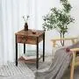 HOOBRO Nightstand, 2-Tier End Table, Industrial Side Table with Drawer and Storage Shelf, Wood Accent Table with Metal Frame, Easy Assembly, Rustic Brown and Black BF40BZ01 HOOBRO Nightstand, 2-Tier End Table, Industrial Side Table with Drawer and Storage Shelf, Wood Accent Table with Metal Frame, Easy Assembly, Rustic Brown and Black BF40BZ01