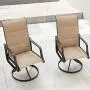 Top Space Patio Dining Chairs Textilene High Back Outdoor Swivel Rocker Set with All Weather Frame (Beige,Set of 2) Top Space Patio Dining Chairs Textilene High Back Outdoor Swivel Rocker Set with All Weather Frame (Beige,Set of 2)