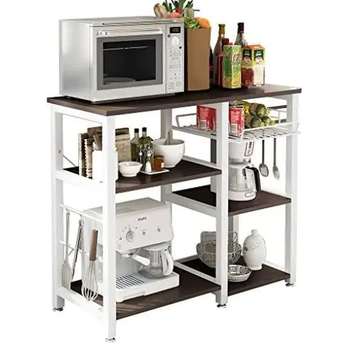 sogesfurniture 3-Tier Kitchen Bakers Rack Utility Shelf Microwave Stand with Storage and Drawer Storage Cart Workstation Shelf,Black BHUS-W5S-BK sogesfurniture 3-Tier Kitchen Bakers Rack Utility Shelf Microwave Stand with Storage and Drawer Storage Cart Workstation Shelf,Black BHUS-W5S-BK