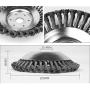 LEEWENYAN Knot Wire Wheel, 8 inch Rotary Weed Brush Steel Wire Wheel Brush Trimmer Head Universal Metal Brushcutter Attachment 25.4mm x 200mm