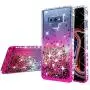 Compatible for Samsung Galaxy Note 9 Case, with [Temper Glass Screen Protector] SOGA Diamond Glitter Liquid Quicksand Cover Cute Girl Women Phone Case [Clear/Pink]