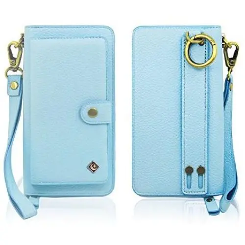 JAZ iPhone 8 Wallet Case / iPhone 7 Wallet Case - Multi-Function Money Pocket Wristlets Zipper Purse Detachable Magnetic 14 Card Slots Leather Wallet Case for Apple iPhone 8 / 7 / 6S / 6 Sky Blue JAZ iPhone 8 Wallet Case / iPhone 7 Wallet Case - Multi-Function Money Pocket Wristlets Zipper Purse Detachable Magnetic 14 Card Slots Leather Wallet Case for Apple iPhone 8 / 7 / 6S / 6 Sky Blue