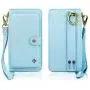 JAZ iPhone 8 Wallet Case / iPhone 7 Wallet Case - Multi-Function Money Pocket Wristlets Zipper Purse Detachable Magnetic 14 Card Slots Leather Wallet Case for Apple iPhone 8 / 7 / 6S / 6 Sky Blue JAZ iPhone 8 Wallet Case / iPhone 7 Wallet Case - Multi-Function Money Pocket Wristlets Zipper Purse Detachable Magnetic 14 Card Slots Leather Wallet Case for Apple iPhone 8 / 7 / 6S / 6 Sky Blue