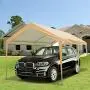 ADVANCE OUTDOOR 20x10 ft Heavy Duty Carport Car Canopy Garage Boat Shelter Party Tent, Adjustable Height from 6.5ft to 8.0ft, Beige ADVANCE OUTDOOR 20x10 ft Heavy Duty Carport Car Canopy Garage Boat Shelter Party Tent, Adjustable Height from 6.5ft to 8.0ft, Beige