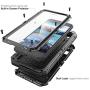Compatible iPhone 8 Case, SE 2020 Waterproof Phone Case for iPhone 7 with Stand, Shockproof Military Grade Heavy Duty Silicone with Screen Protector Full Body Rugged Armor Metal Cover for Apple Black