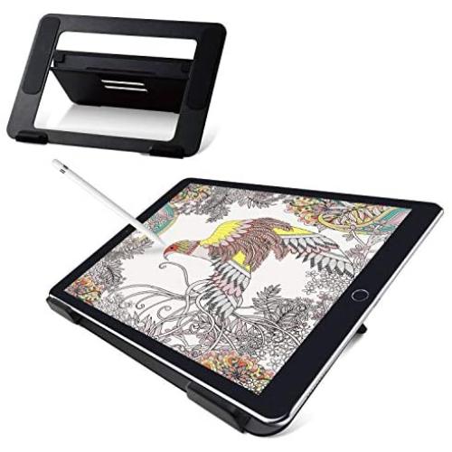 ELECOM Aluminum Drawing Stand for 9.7-12.9inch Tablets, Adjustable 4 Level Angles, Slip Resistance Parts Attached/Black/TB-DSDRAWBK
