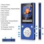 MP3 Player Bluetooth4.2 Built-in Speaker 16GB with 2.4 Inch TFT Color Screen Lossless Sound Music Video Player with FM Radio, Supports SD Card up to 128GB by DeeFec - Blue