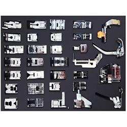 NUZAMAS [Updated] 32pcs Professional Sewing Machine Presser Feet Set, Multifunction Domestic Presser Foot Space Parts Accessories for Brother, Babylock, Singer, Janome, Kenmore, Box Packed