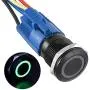 APIELE 19mm Latching Push Button Switch 12V DC Angel Eye Halo Ring LED Metal 0.74'' 1NO1NC SPDT with Wire Socket Plug (Green Led/Black Shell) APIELE 19mm Latching Push Button Switch 12V DC Angel Eye Halo Ring LED Metal 0.74'' 1NO1NC SPDT with Wire Socket Plug (Green Led/Black Shell)