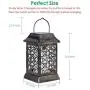 TomCare Solar Lights Metal Solar Lantern Flickering Flame Outdoor Hanging Lanterns Lighting Heavy Duty Waterproof Solar Powered LED Flame Umbrella Lights for Garden Patio Pathway Deck Yard, 2 Pack