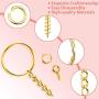 Key Ring with Chain, Shynek 360PCS Gold Keychain Rings with Jump Rings and Screw Eye Pins Bulk for Resin, DIY Crafts and Jewelry Making