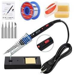 Soldering Iron Kit, 80W 110V LCD Digital Soldering Welding Iron Kit 356-896℉( 180-480℃), Portable Adjustable Temperature Soldering Kit, for Metal, Jewelry, Electric Repairing, DIY