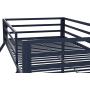 Novogratz Maxwell Twin/Full Metal Bunk Bed, Sturdy Metal Frame with Ladder and Safety Rails, Navy Blue