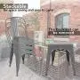 BONZY HOME Metal Dining Chairs, Stackable Side Chairs with Back, Indoor Outdoor Use Chair for Farmhouse, Patio, Restaurant, Kitchen, Set of 4 (Silver)