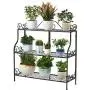 FaithLand Metal Scrollwork Design 3 Tier Plant Stand Indoor/Outdoor, Home Storage Organizer Shelf Rack, Flower Pots Holder, Plant Display Rack, Stand Shelf, Black FaithLand Metal Scrollwork Design 3 Tier Plant Stand Indoor/Outdoor, Home Storage Organizer Shelf Rack, Flower Pots Holder, Plant Display Rack, Stand Shelf, Black