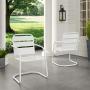 Crosley Furniture CO1030-WH Brighton Retro Metal Chair, Set of 2, White