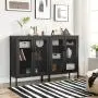 SONGMICS Metal Storage Cabinet with Mesh Doors, Multipurpose Storage Rack, 3-Tier Office Cabinet, Max. Load Capacity 55 lb per Tier, Black UOMC002B01 SONGMICS Metal Storage Cabinet with Mesh Doors, Multipurpose Storage Rack, 3-Tier Office Cabinet, Max. Load Capacity 55 lb per Tier, Black UOMC002B01