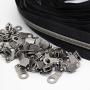 YaHoGa #5 Gunmetal Metallic Nylon Coil Zippers by The Yard Bulk Black Tape 10 Yards with 25pcs Sliders for DIY Sewing Tailor Craft Bag (Black)