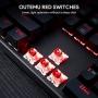 AUKEY Mechanical Keyboard Red Switch Gaming Keyboard with Red Backlit, 104 Keys 100% Anti-ghosting with Metal Top Panel and Water-Resistant Design for PC and Laptop Gamers, Black AUKEY Mechanical Keyboard Red Switch Gaming Keyboard with Red Backlit, 104 Keys 100% Anti-ghosting with Metal Top Panel and Water-Resistant Design for PC and Laptop Gamers, Black