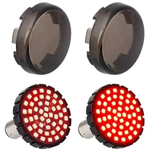 NTHREEAUTO 2 Inch LED Turn Signal Light, Rear 1157 Bullet Bulbs with Smoked Lens Cover Compatible with Harley Road King Heritage Softail Fat Boy Electra Glide NTHREEAUTO 2 Inch LED Turn Signal Light, Rear 1157 Bullet Bulbs with Smoked Lens Cover Compatible with Harley Road King Heritage Softail Fat Boy Electra Glide