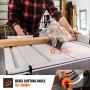 TACKLIFE Table Saw 10 Inch, 15-Amp 24T Blade 4800 RPM 45ºBevel Cutting With Pusher, Extended Desktop, Rip Fence, Miter Gauge, Heavy-Duty Metal Stand - MTS01A