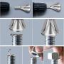 Deburring External Chamfering Tool, Chamfer Tool Deburring External Drill High Speed Stainless Steel Burr Removal Bit Quickly Repairs Damaged Metal External Chamfer Deburring Tool (Silver-2Pack)