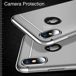 TORRAS Lock Series for iPhone X Case/for iPhone Xs Case 3-in-1 Luxury Anti-Scratch Hard Cover with Electroplated Frame Phone for iPhone Xs/X, Silver