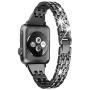 Secbolt Bling Bands Compatible Apple Watch Band 42mm 44mm Women iWatch Series 6 5 4 3 2 1 SE, Dressy Jewelry Metal Wristband Strap Diamond Rhinestone, Black