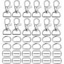 Hysagtek 60 Pcs Metal Keychain Bulk - Swivel Snap Hooks, D Ring and Slide Buckle Triglide for Handbag Purse HardwareFasteners, Strap, Backpack DIY Craft Accessories, 1 Inch, Silver